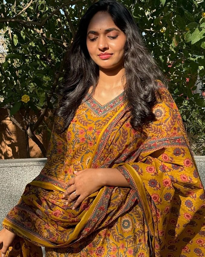 Women's Viscose Printed Kurta Pant With Dupatta Set