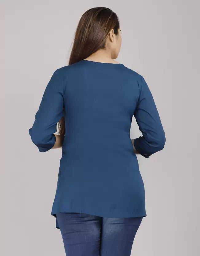 Casual Regular Sleeves Embroidered Women Multicolor Top