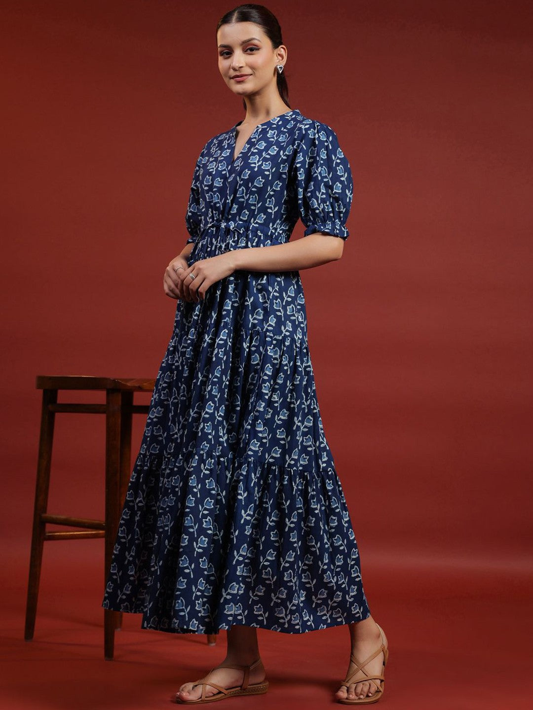 Printed Cotton Fit & Flare Ethnic Dress