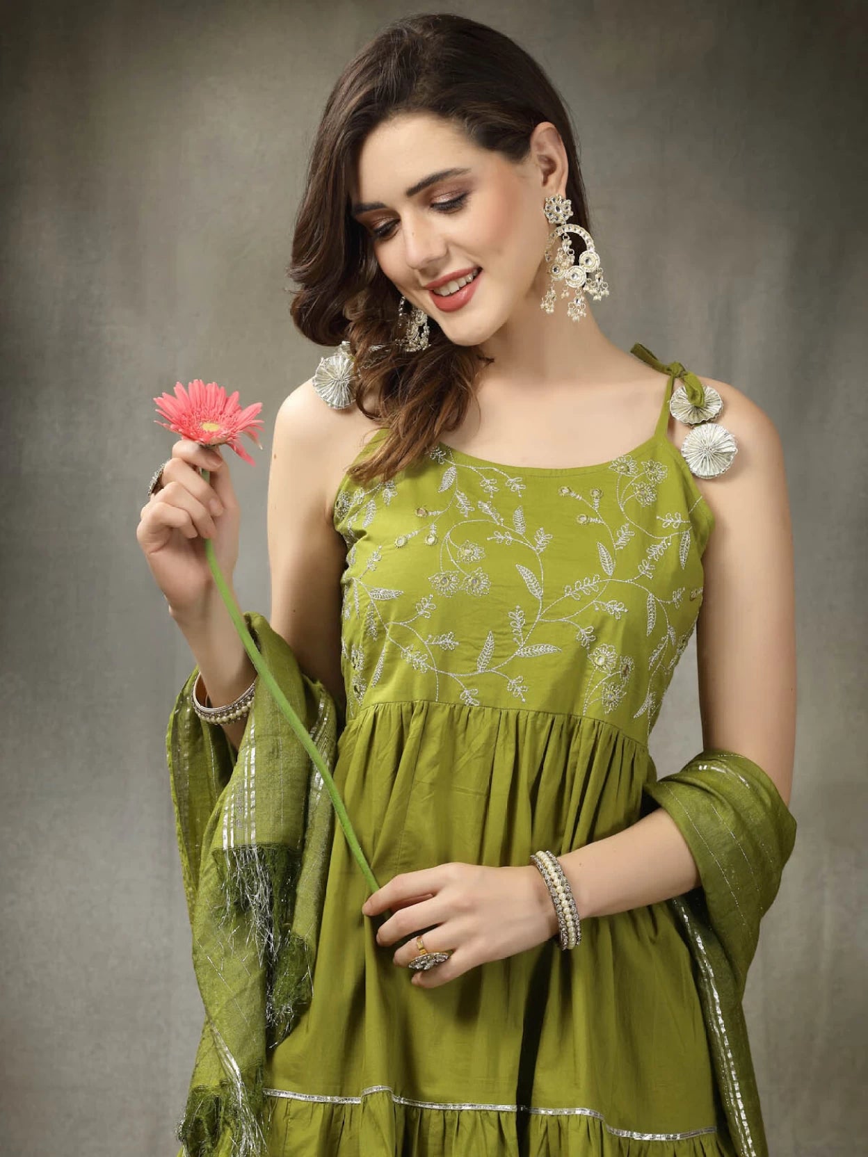 Women Pure Cotton, Viscose Rayon Kurta Dupatta Set