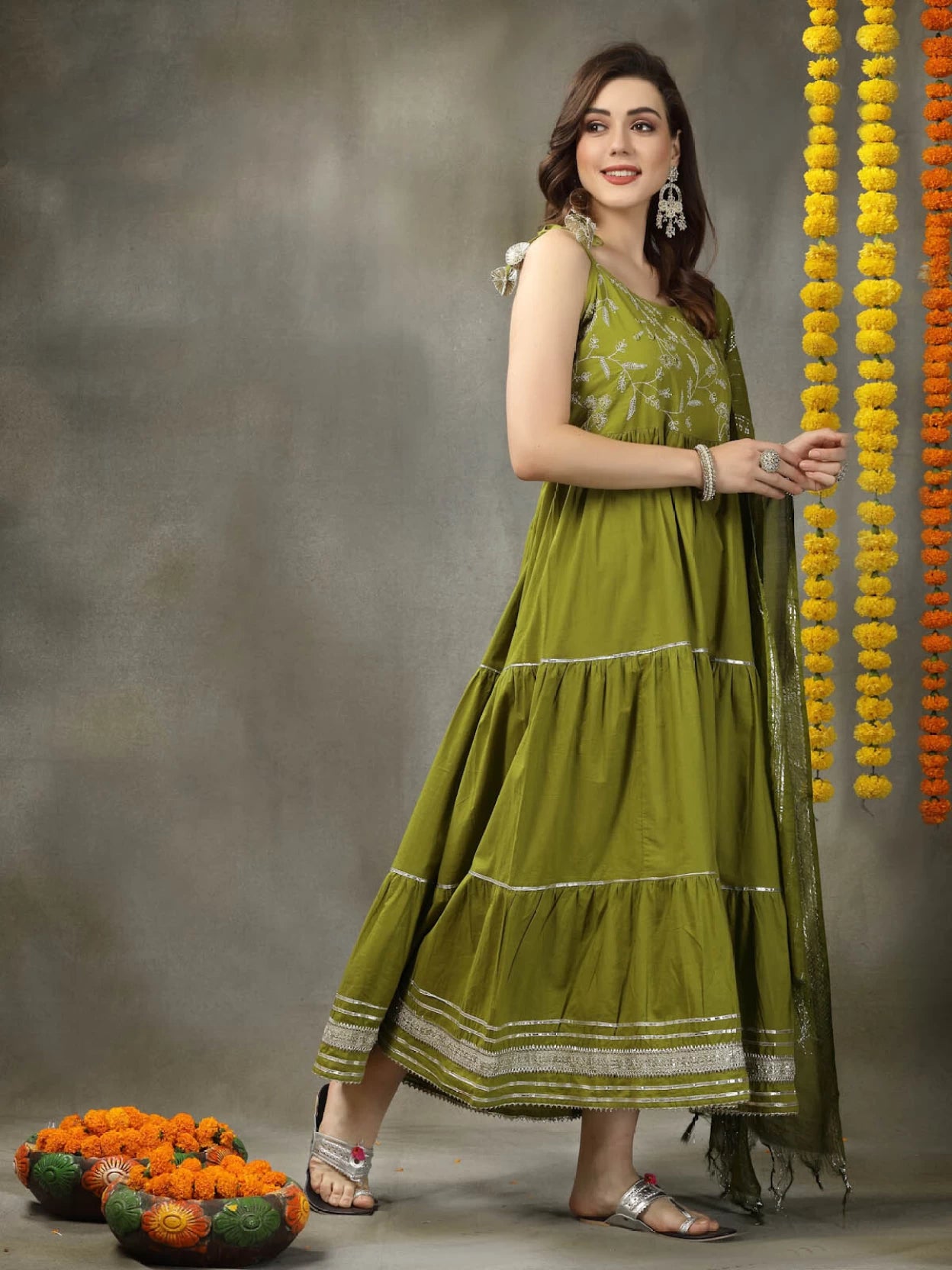 Women Pure Cotton, Viscose Rayon Kurta Dupatta Set