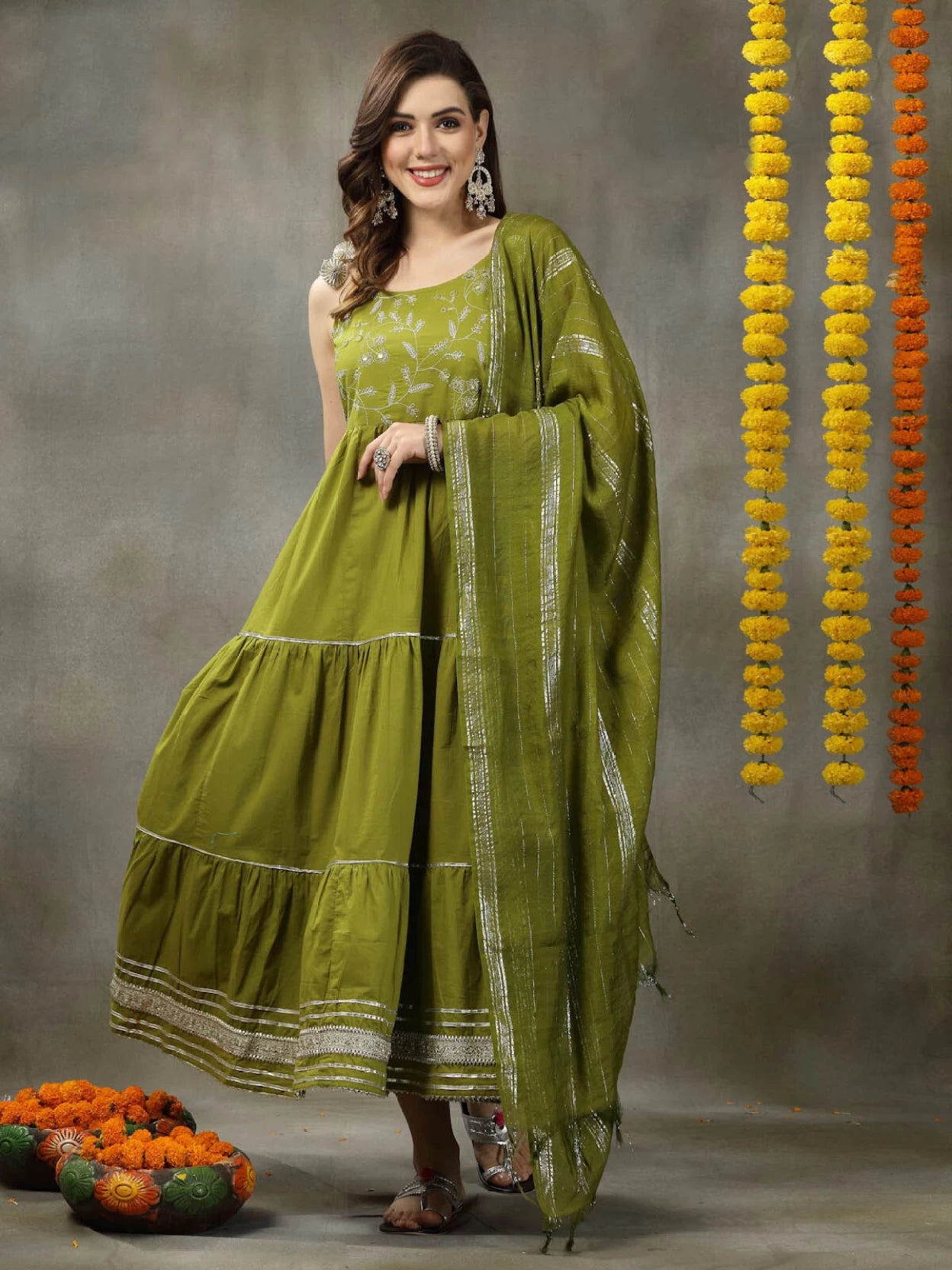 Women Pure Cotton, Viscose Rayon Kurta Dupatta Set