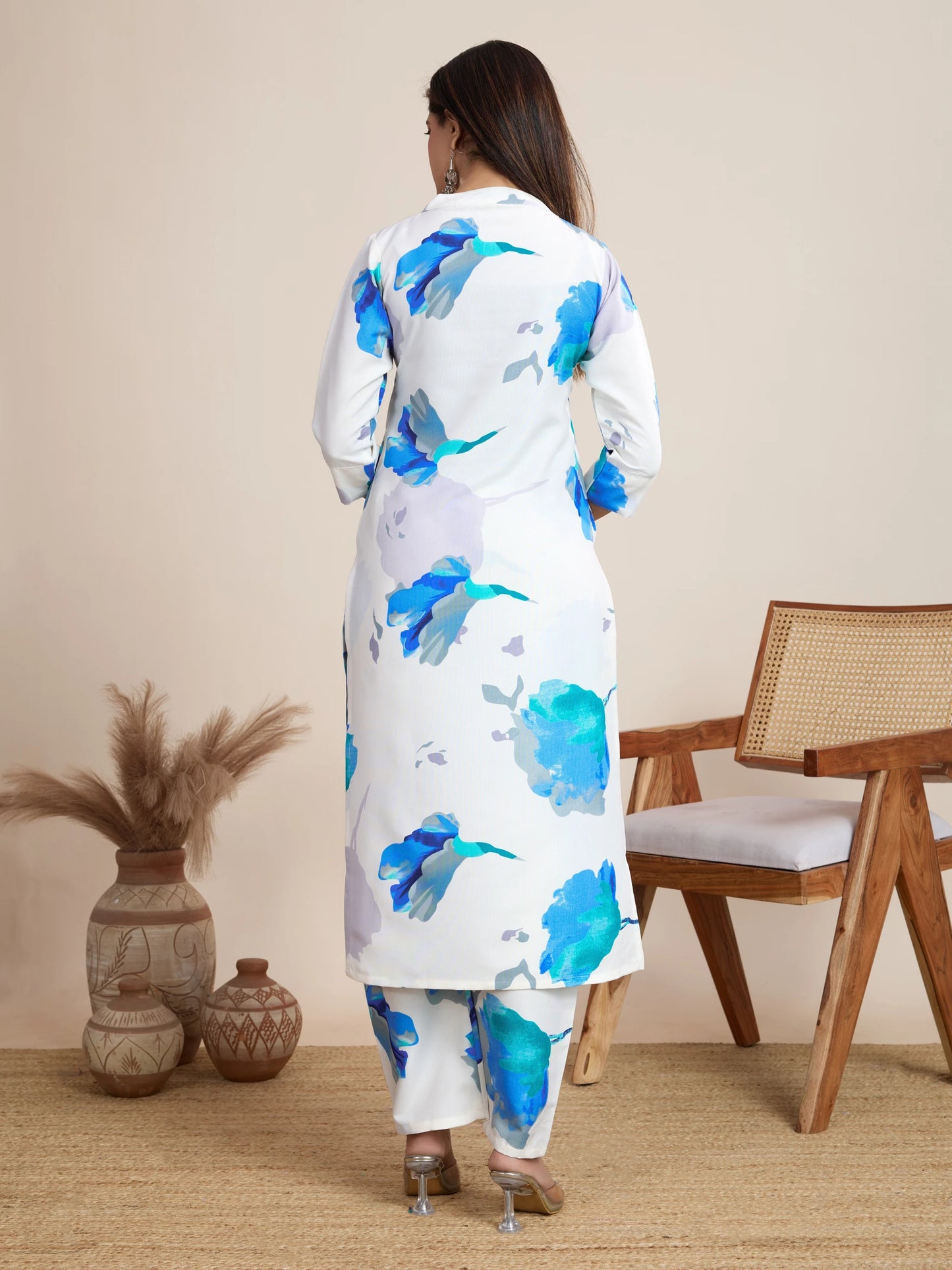 Women Cotton Rayon Kurta Pant Set
