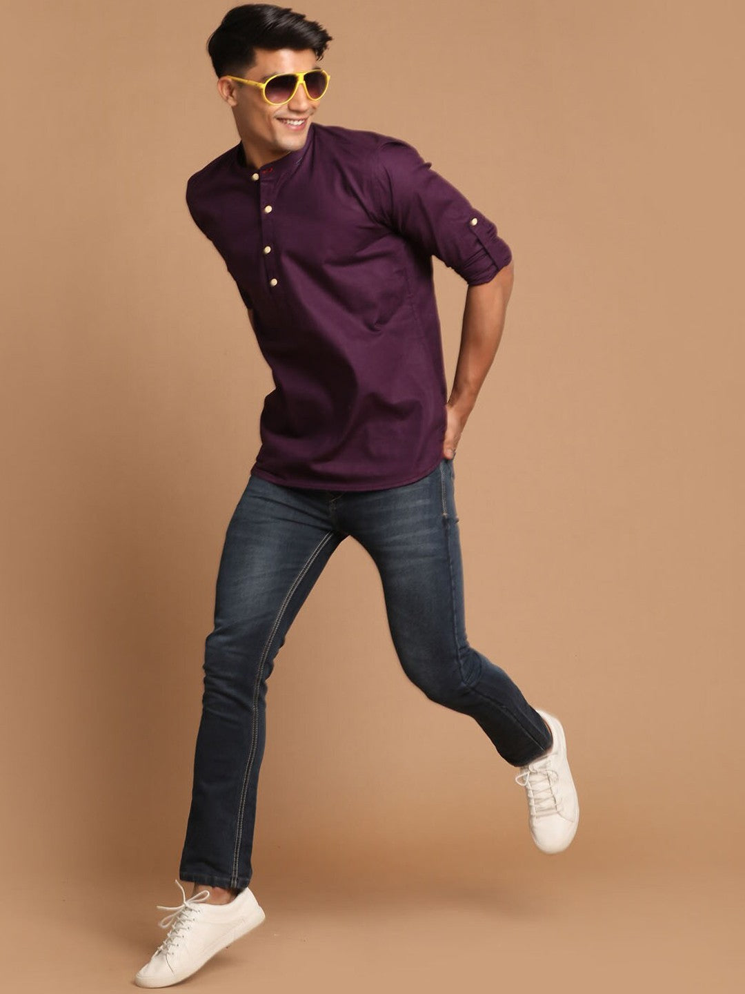 Men Purple Kurta