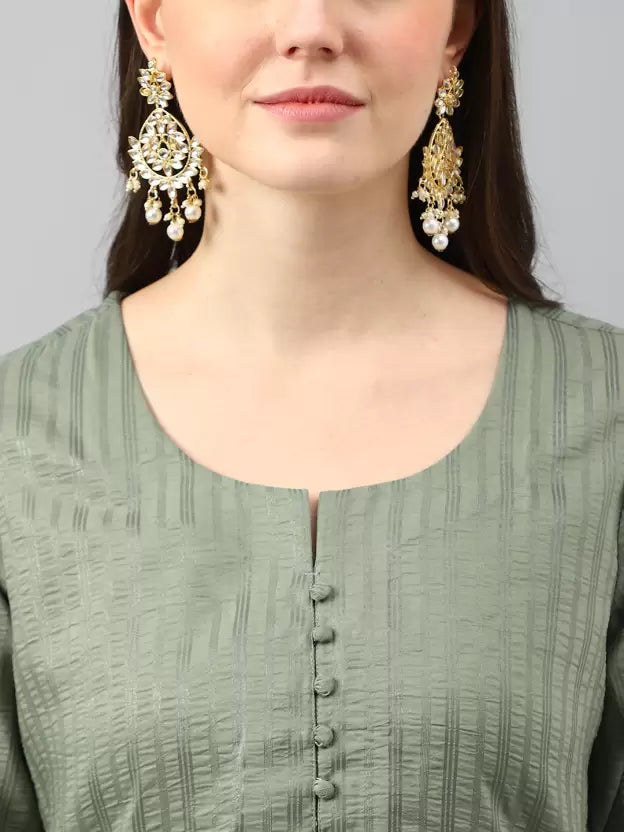 Women Viscose Rayon Striped Kurta and Pant Set