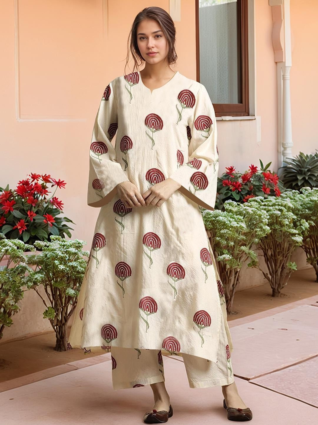 Women Viscose Rayon Printed Kurta Sets