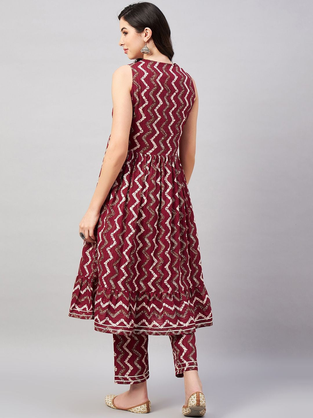 Women Printed Regular Pure Cotton Kurta with Trousers