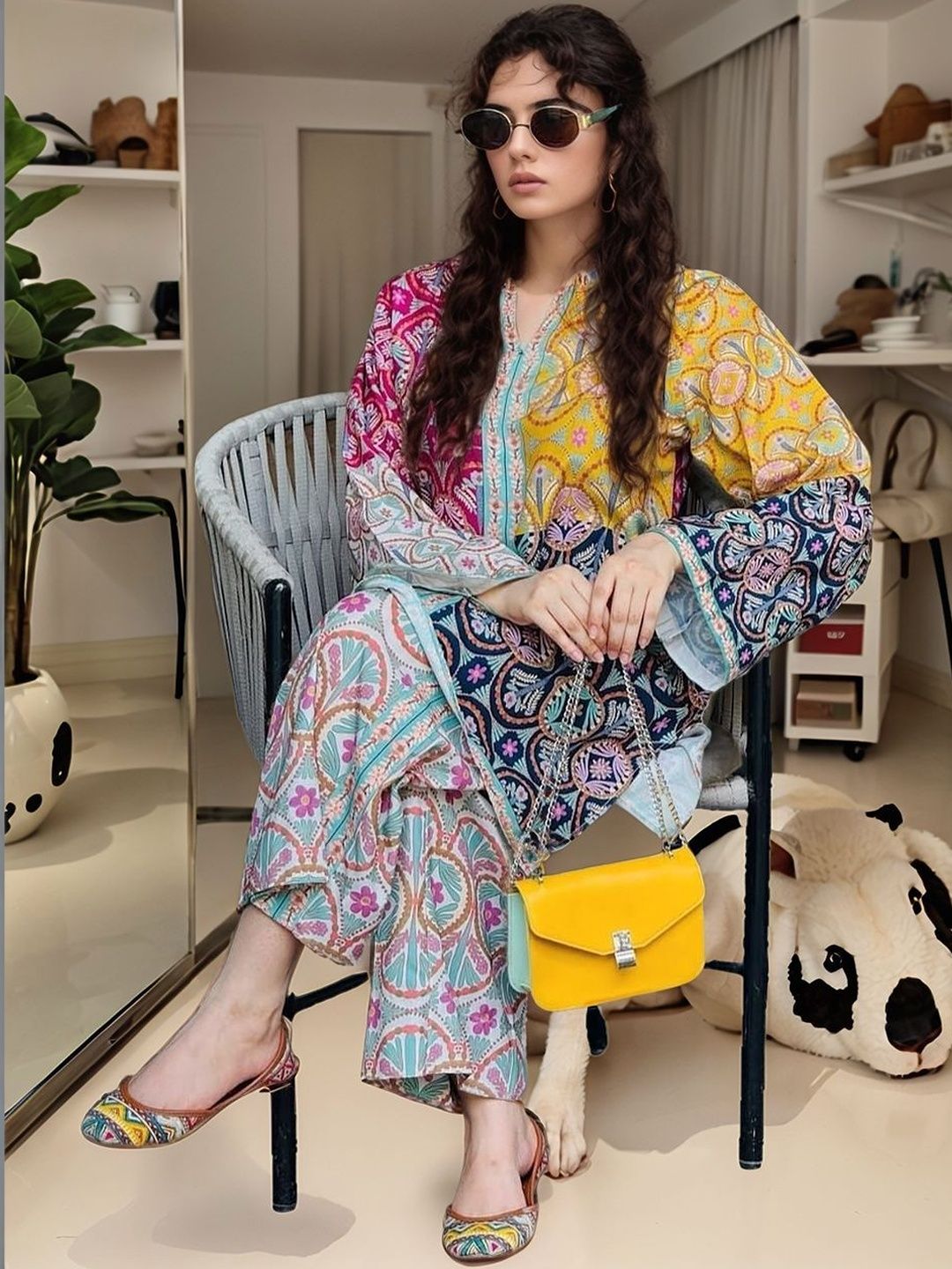 Women Ethnic Motifs Printed Regular Kurta with Palazzos - Amy's Cart