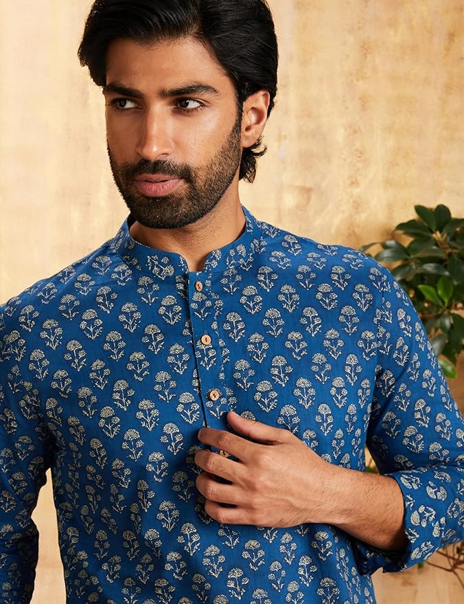 Men's 100% Cotton Everyday Mid Length Casual Kurta