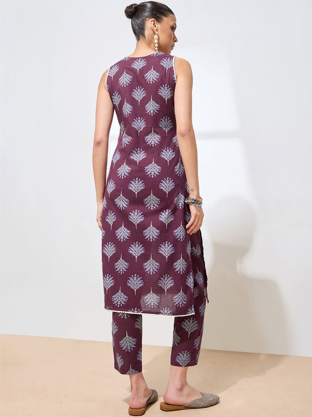 Women Ethnic Motifs Printed Regular Pure Cotton Kurta with Trousers