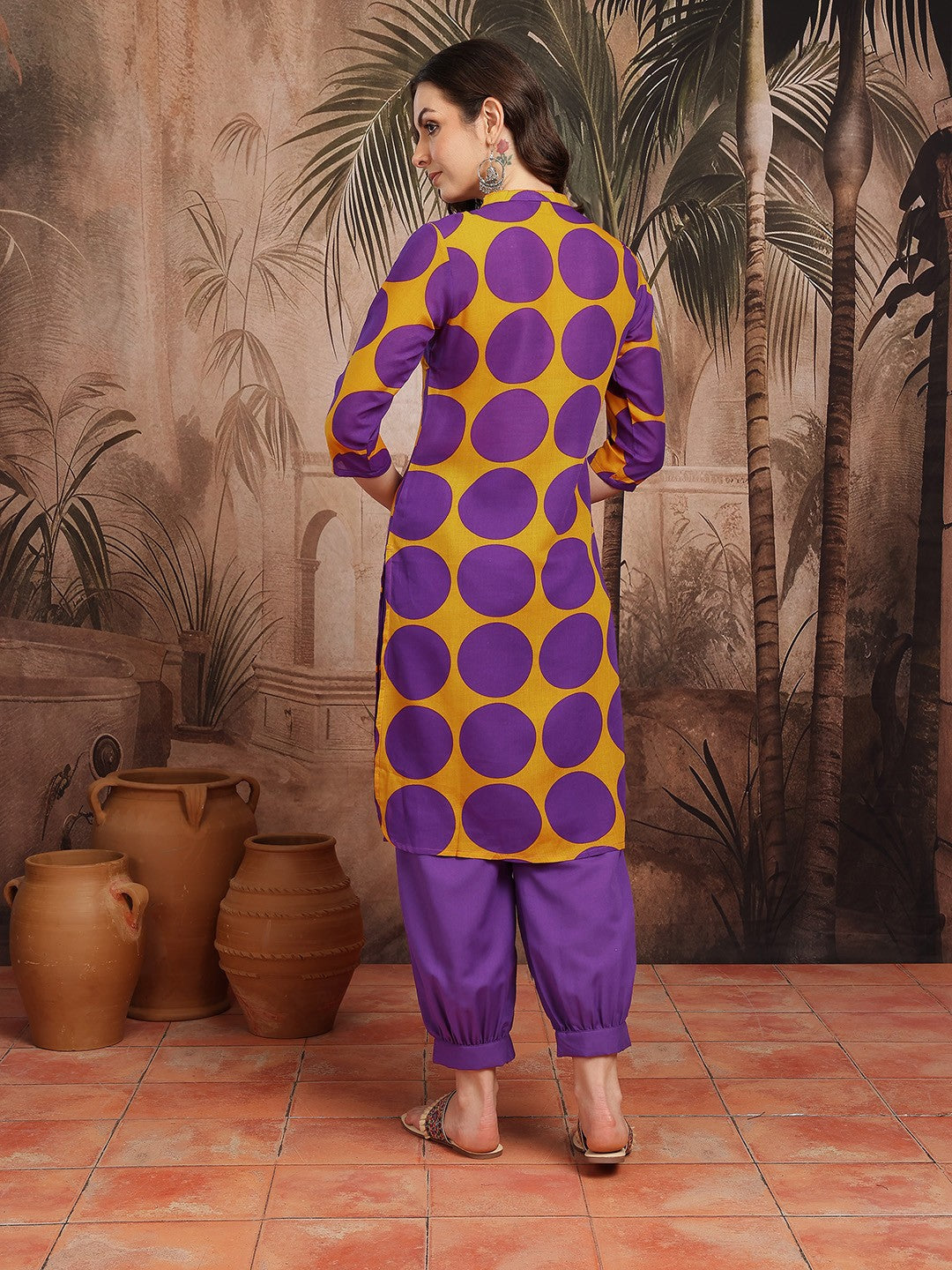 Geometric Print Kurta with Salwar