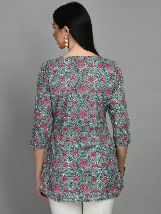 Casual Regular Sleeves Printed Women Top