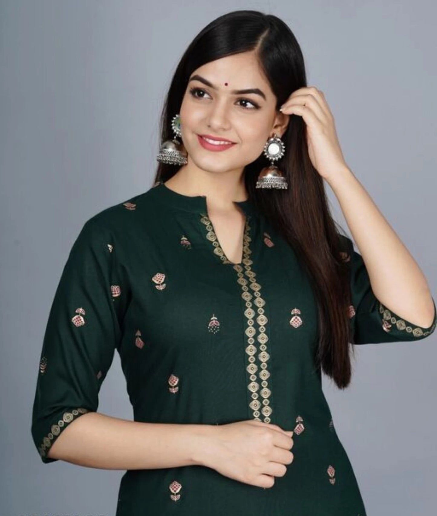 Women Viscose Rayon Kurti Pant Set