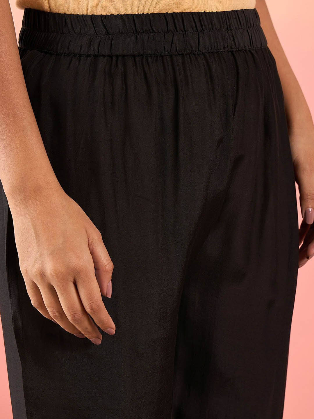 Mandarin Collar Straight Kurta With Trousers & Dupatta