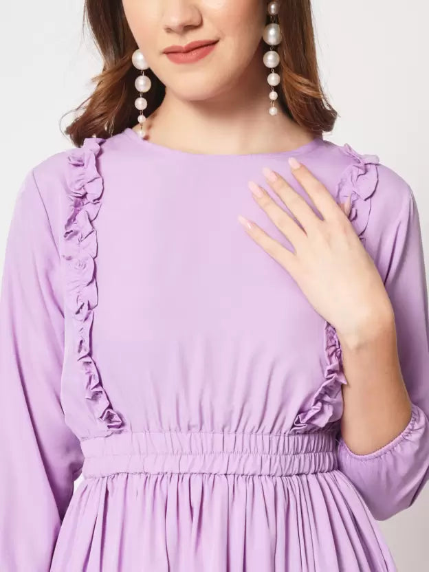 Women A-line Purple Dress