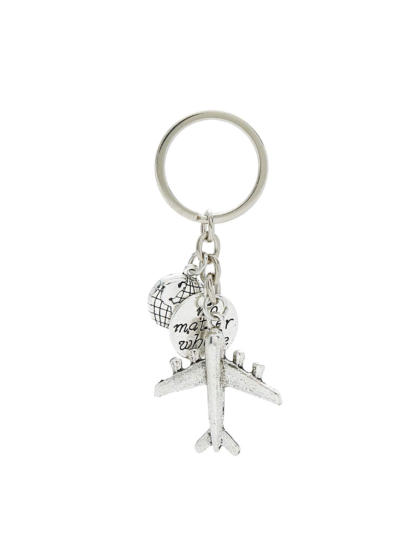 Mini Metal Aircraft Decorated Keychain