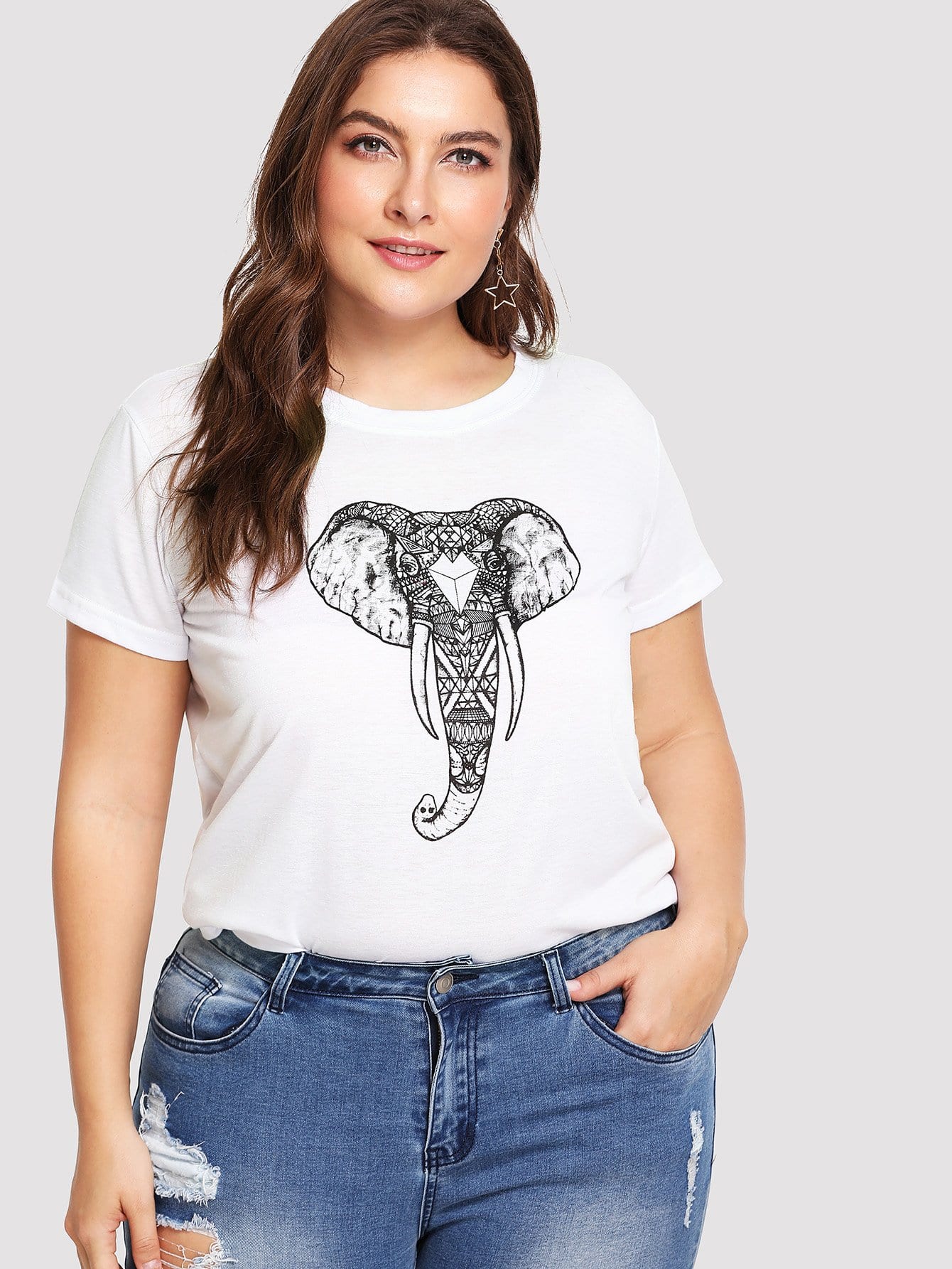 Plus Ornate Elephant Graphic Tee