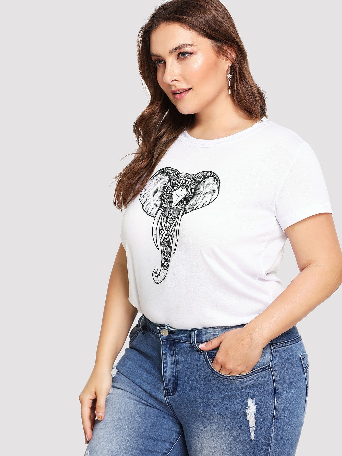 Plus Ornate Elephant Graphic Tee