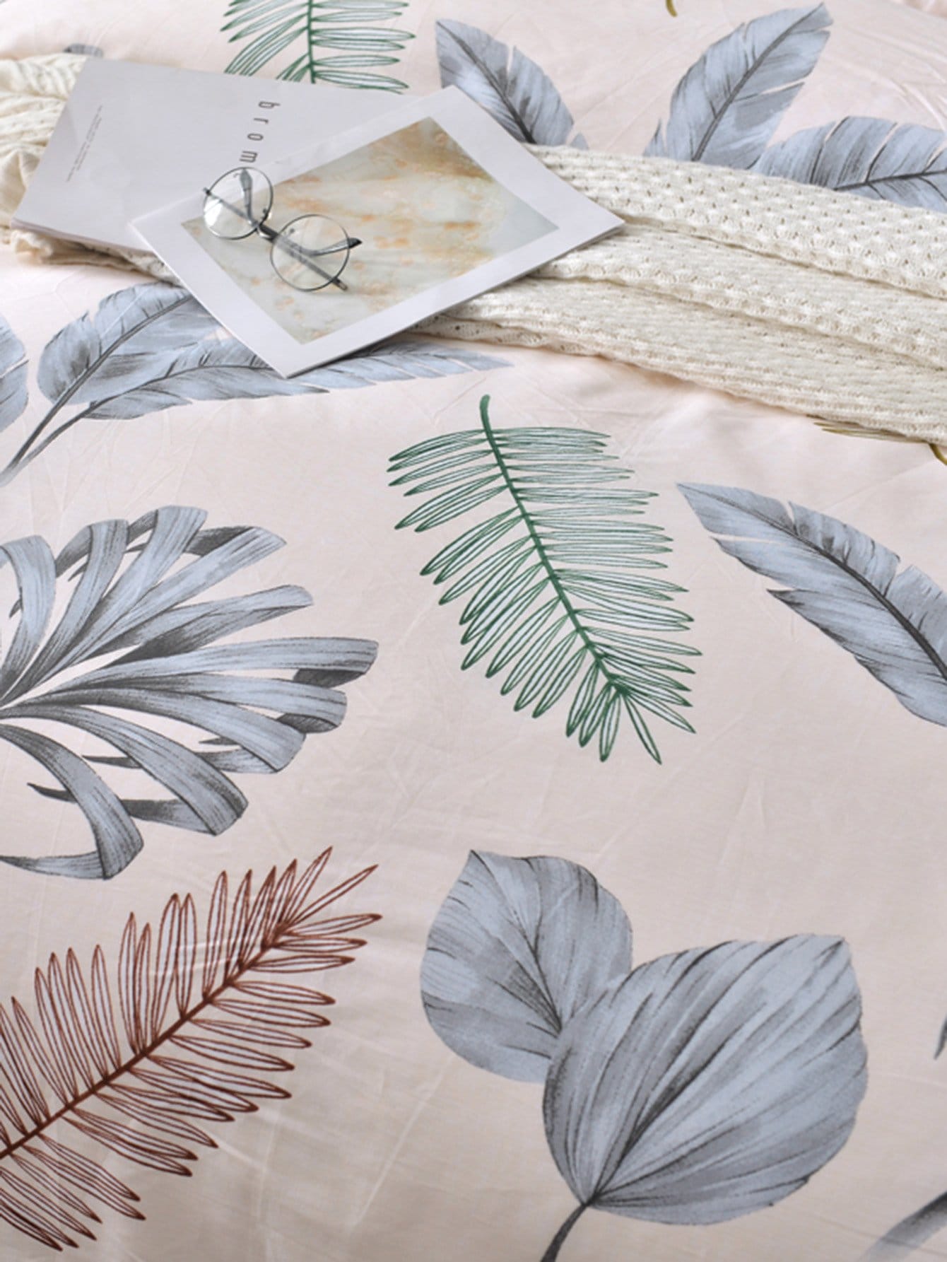 Leaf Print Duvet Cover 1PC