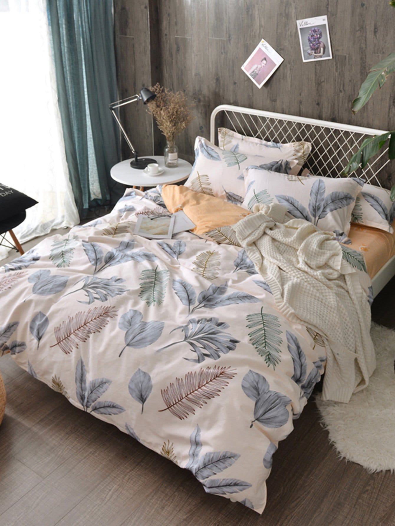 Leaf Print Duvet Cover 1PC