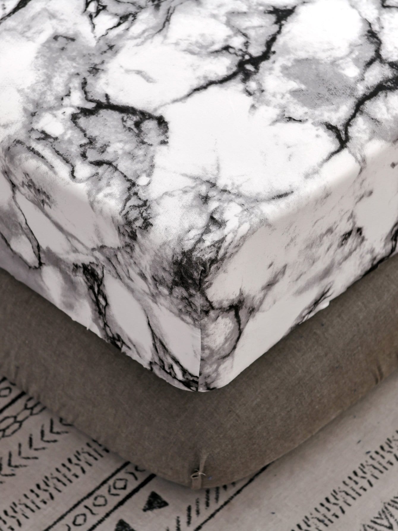 Marble Print Fitted Sheet 1PC