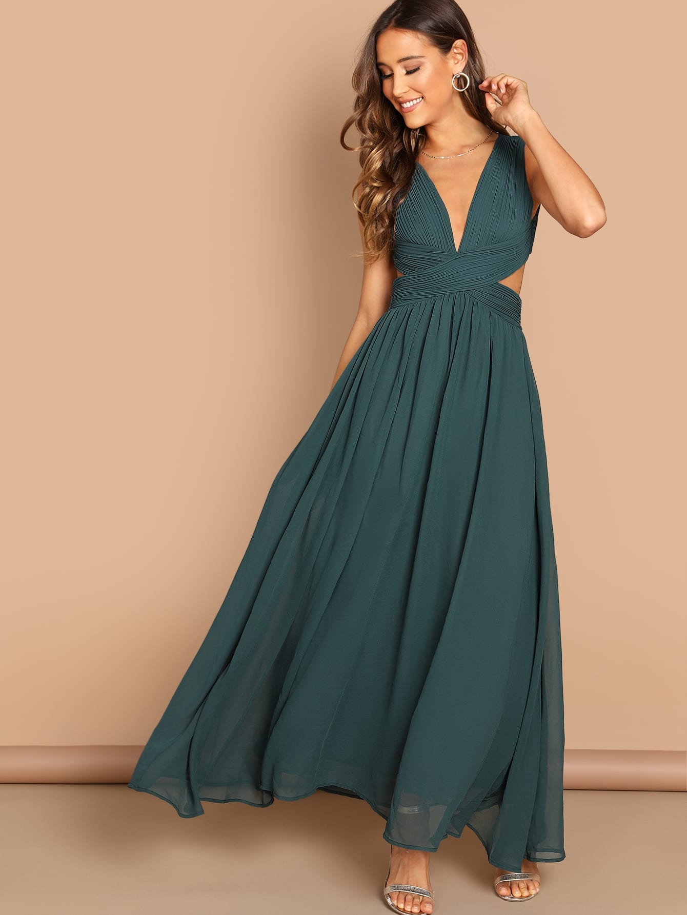 Open Back Ruched Top Flowy Prom Dress Amy's Cart Open Back Ruched Top Flowy Prom Dress Amy's Cart