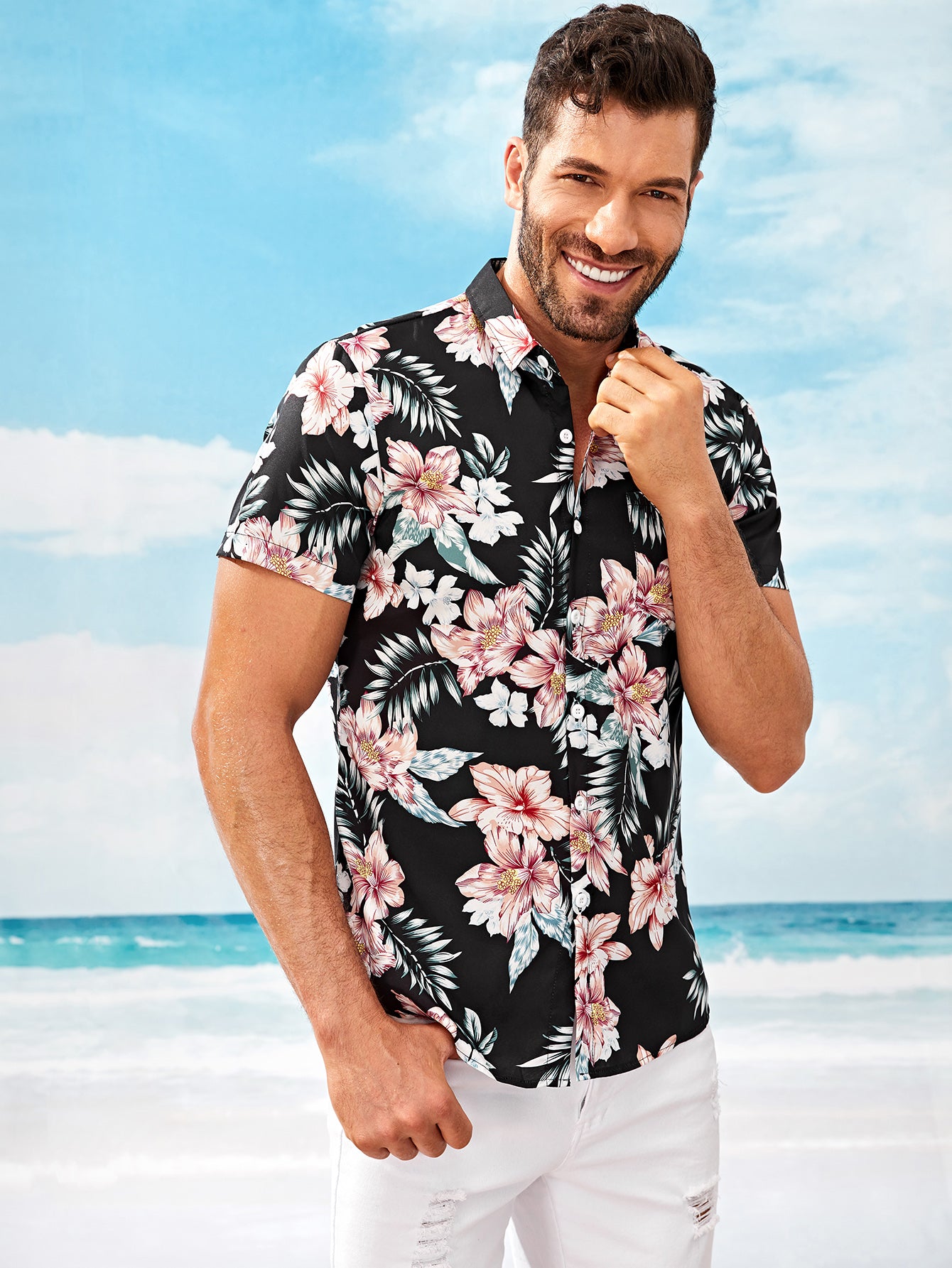 Men Floral Print Shirt | Amy's Cart Singapore