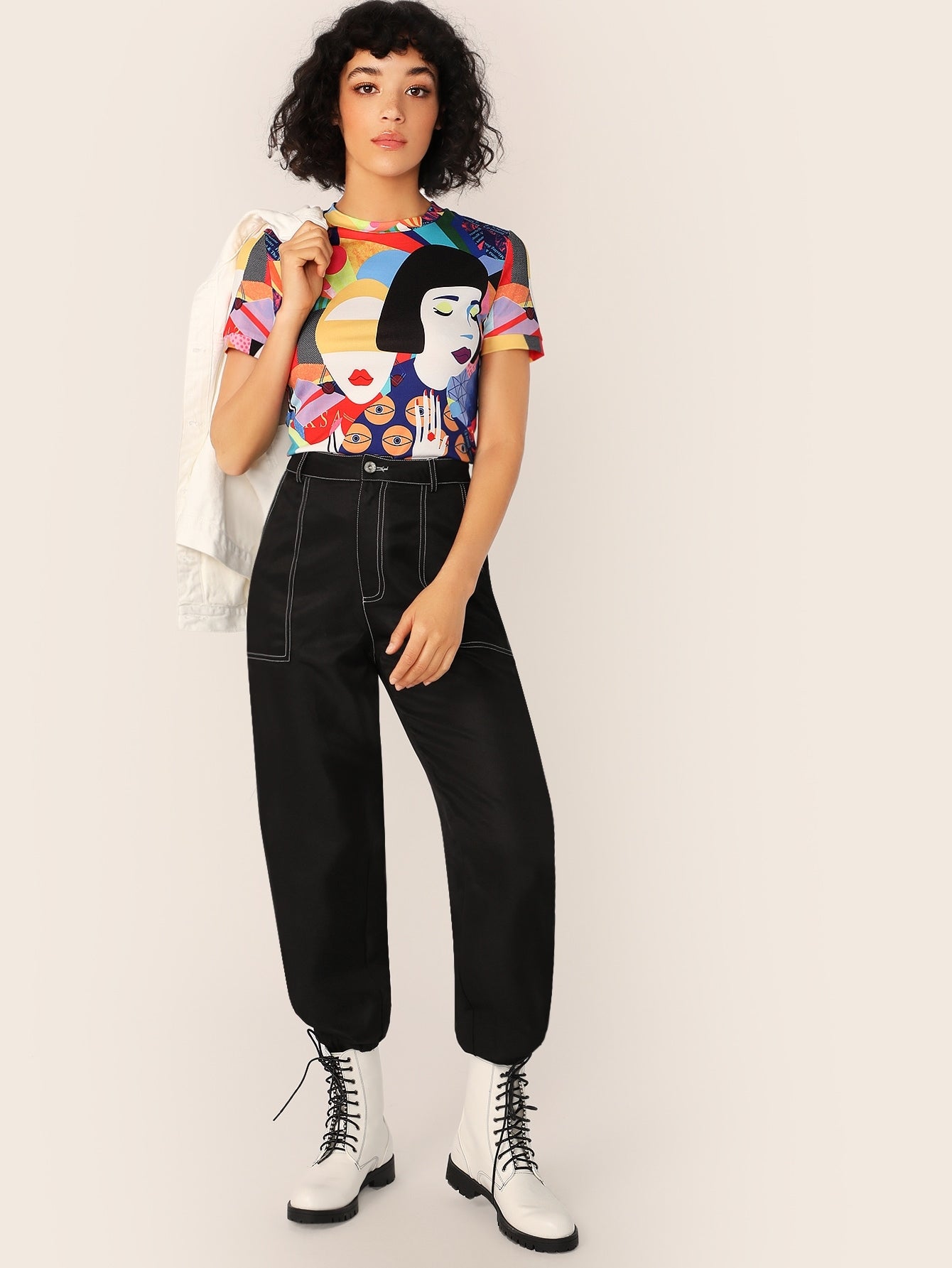 Abstract Figure Print Tee