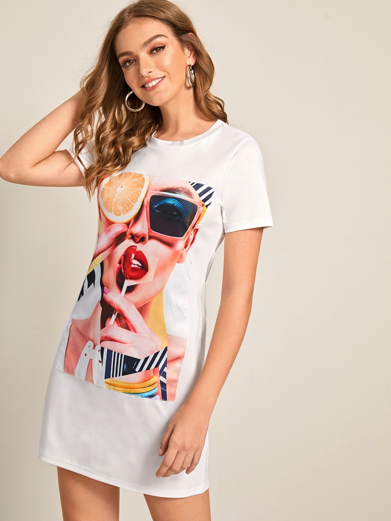 Figure Graphic T-shirt Dress