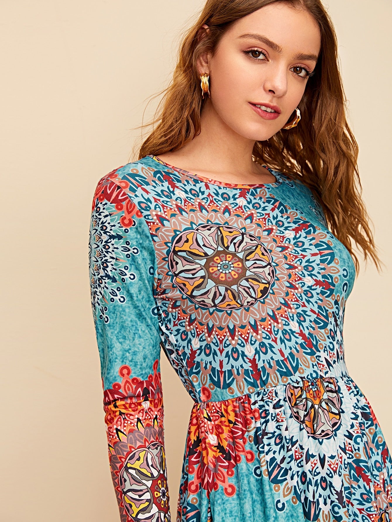 Tribal Print Pocket Side Dress | Amy's Cart Singapore