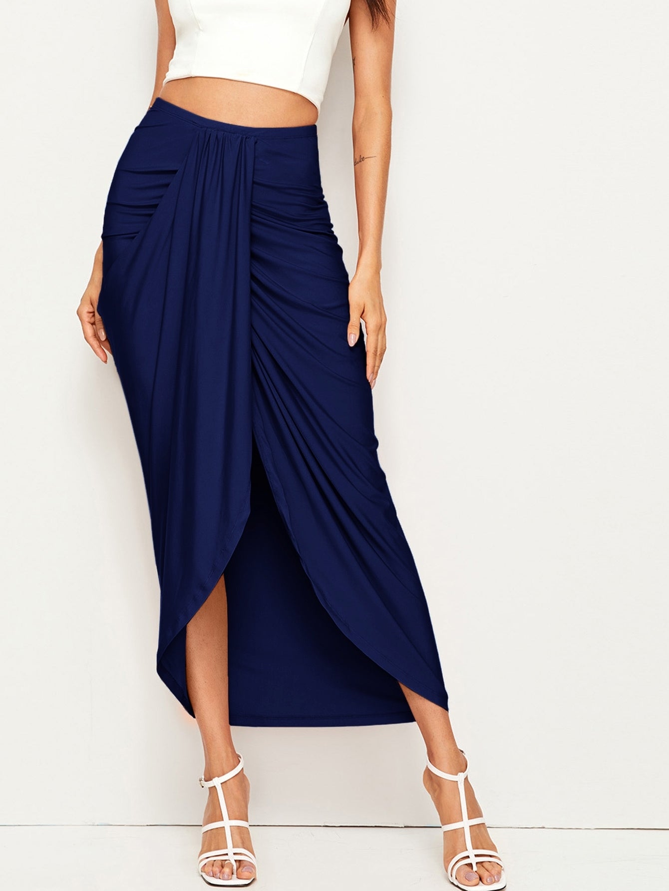 High Waist Draped Skirt