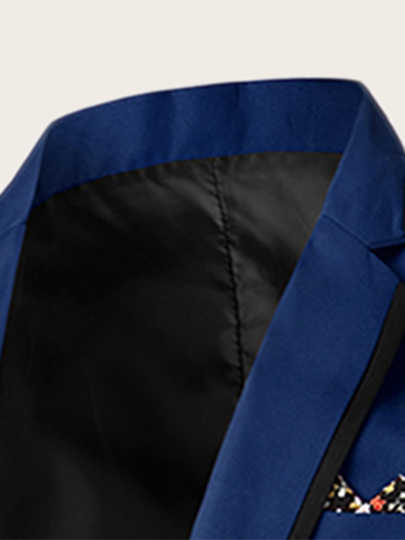 Men Contrast Ditsy Floral Single Button Blazer