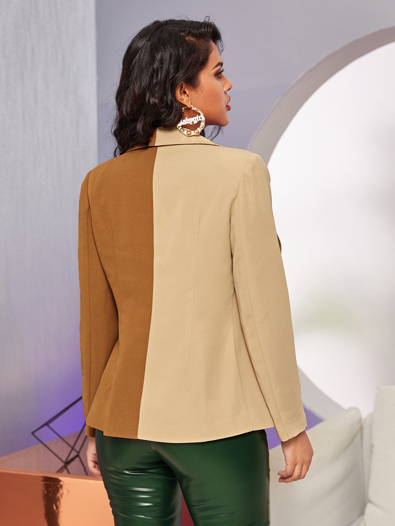 Two Tone Double Button Blazer