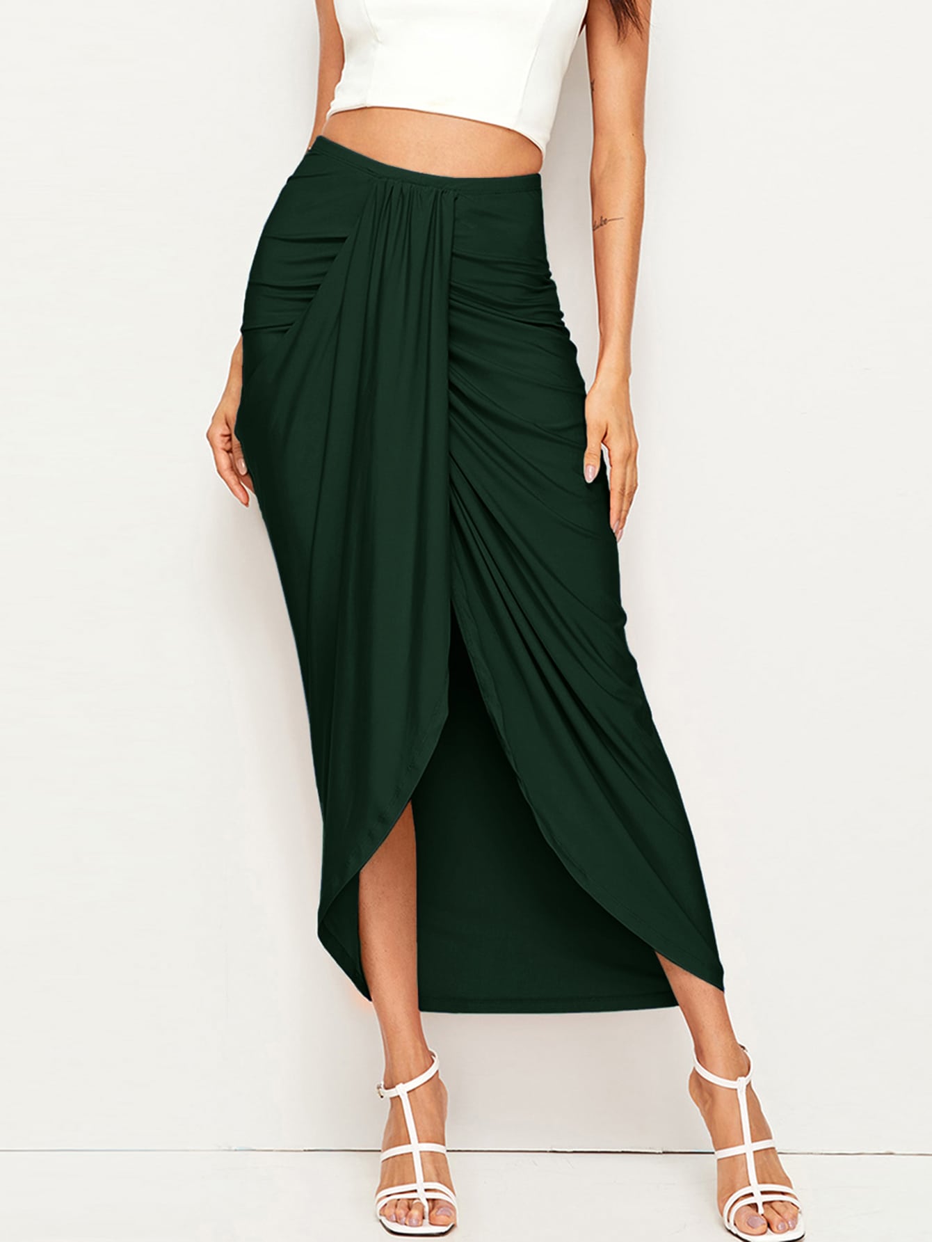 High Waist Draped Skirt