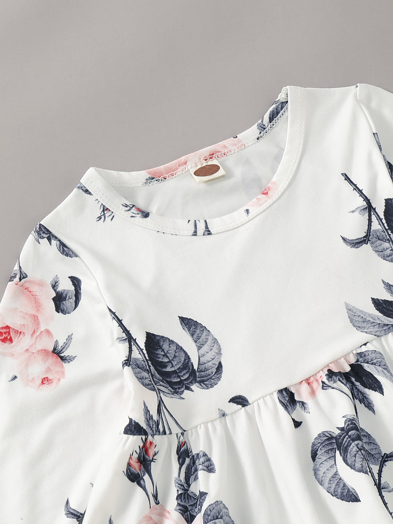 Baby Girl Floral Print Top & Ripped Jeans