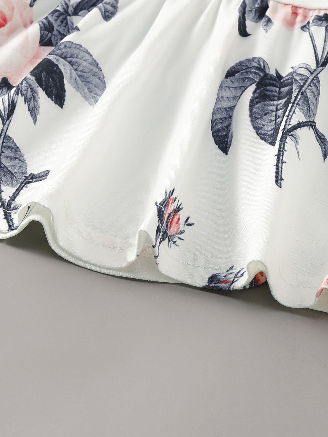 Baby Girl Floral Print Top & Ripped Jeans