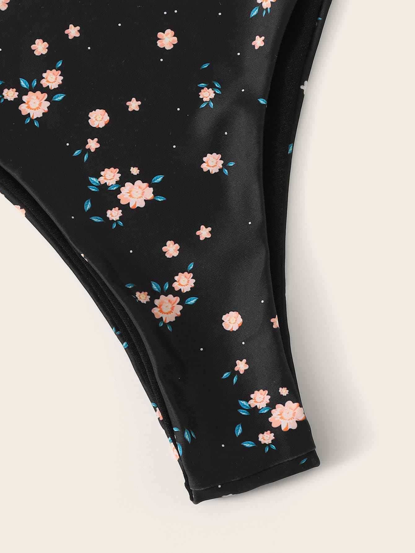 Ditsy Floral Bardot Top With High Cut Bikini