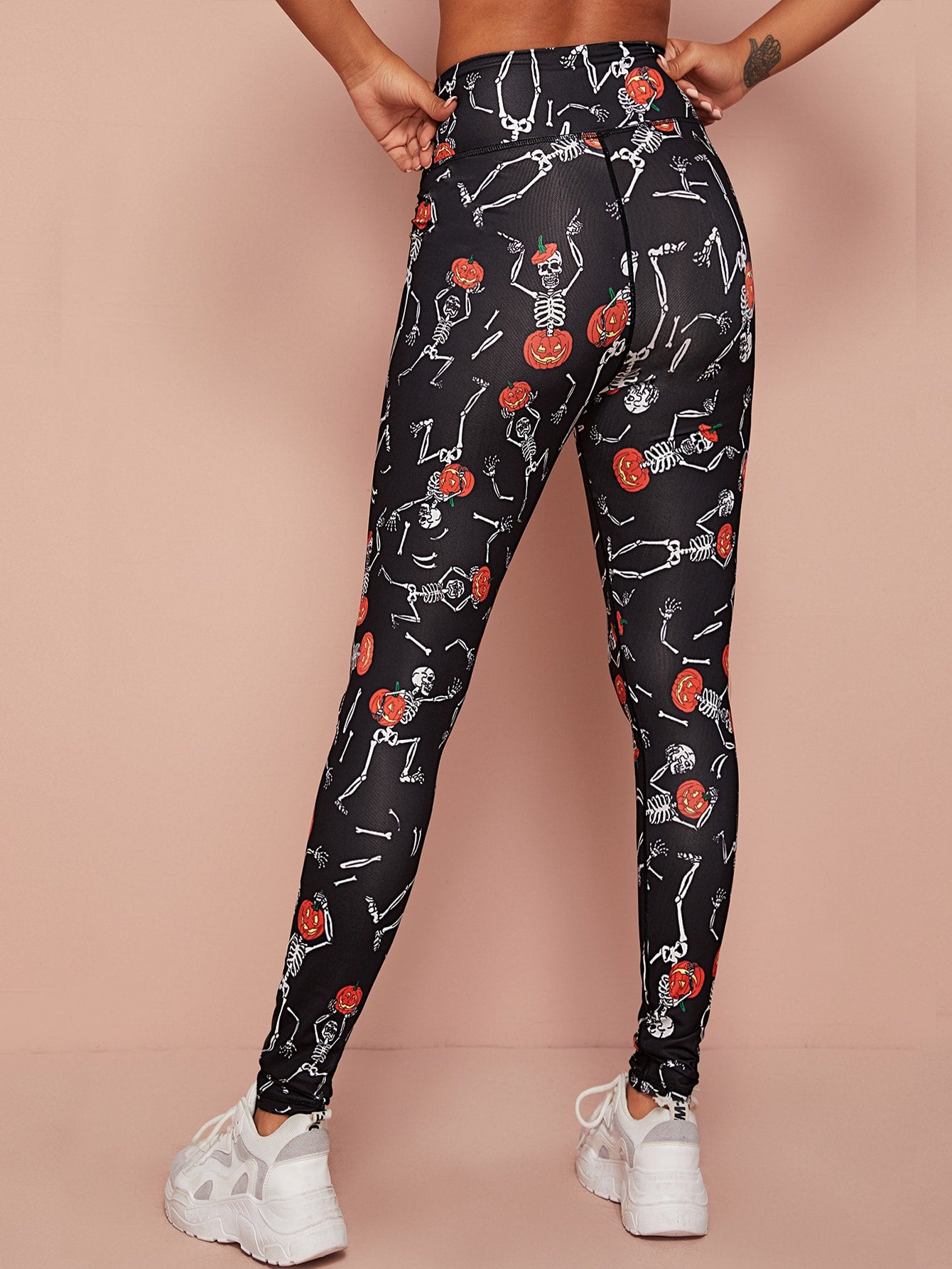 Halloween Print Skinny Sports Leggings