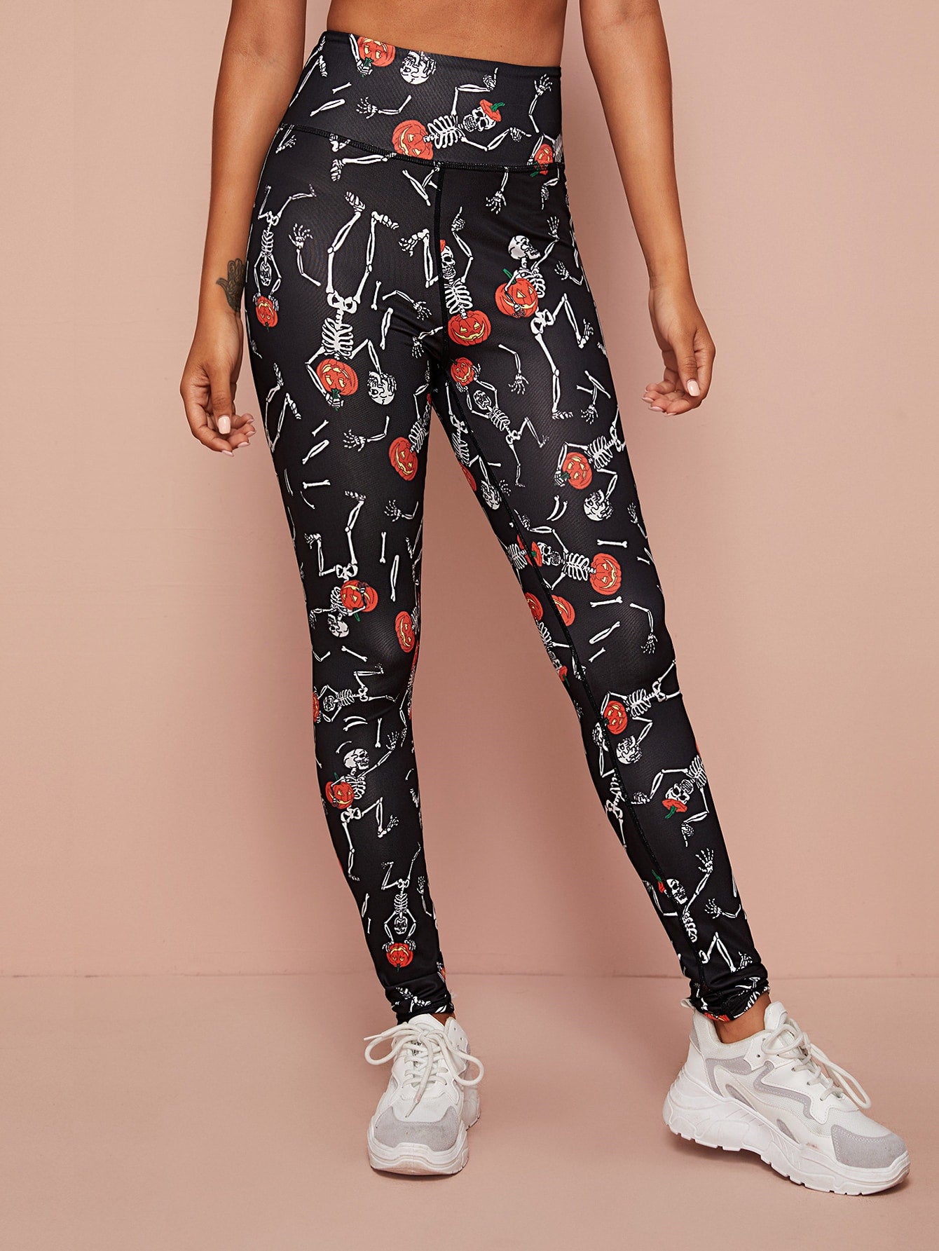 Halloween Print Skinny Sports Leggings