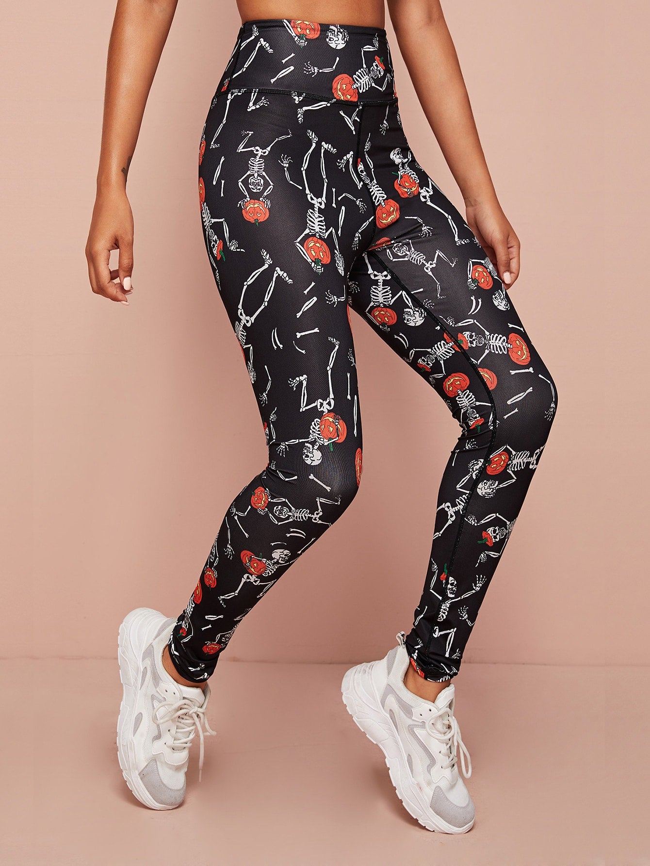 Halloween Print Skinny Sports Leggings