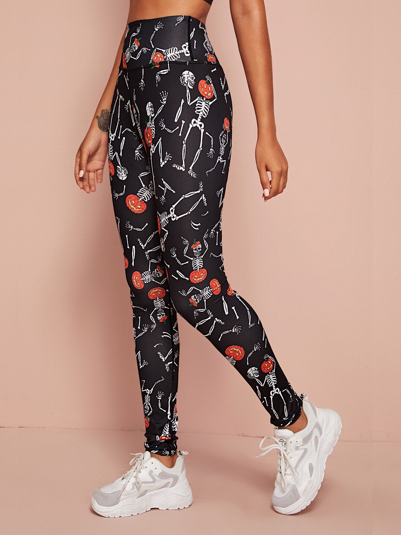 Halloween Print Skinny Sports Leggings