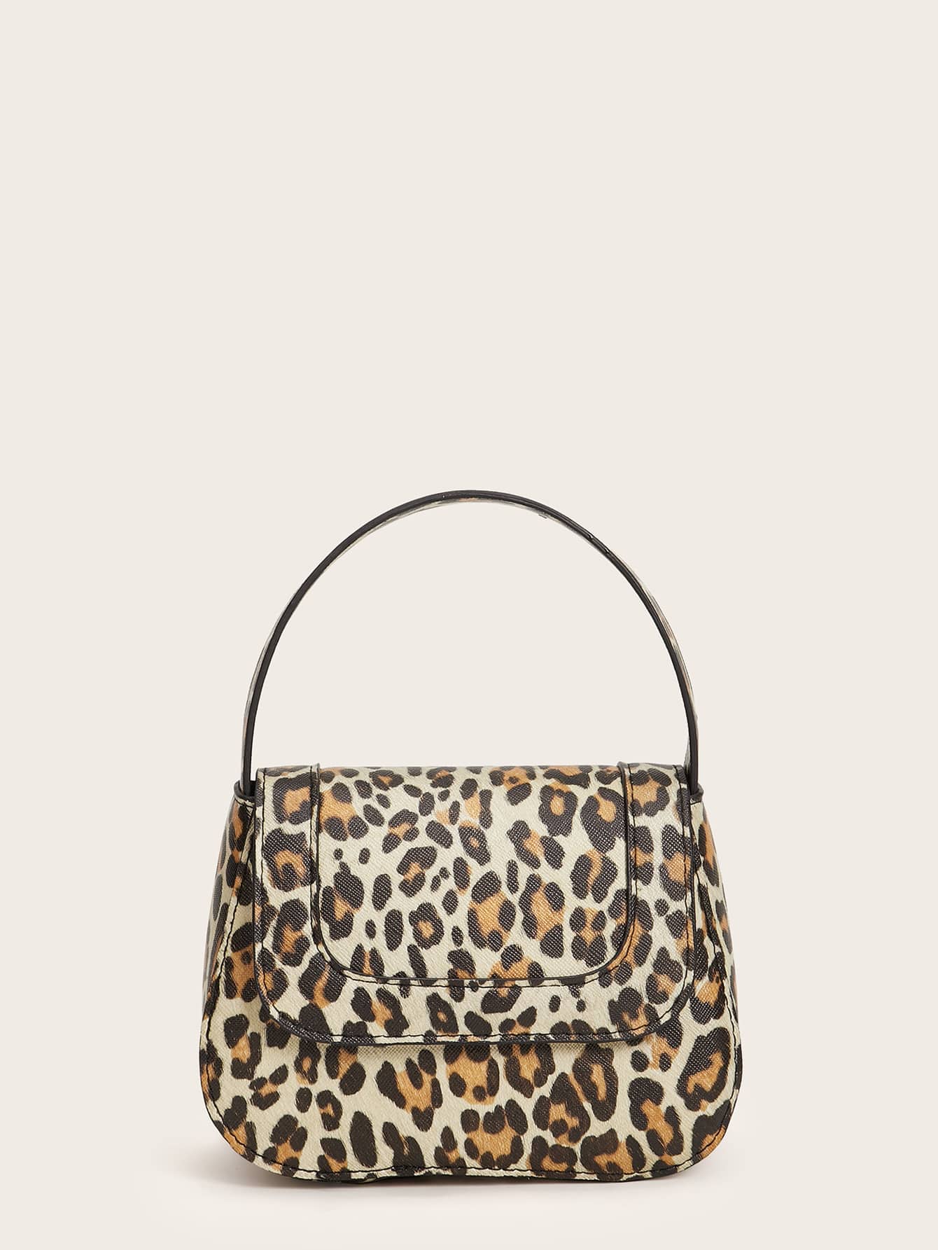 Leopard Flap Satchel Bag