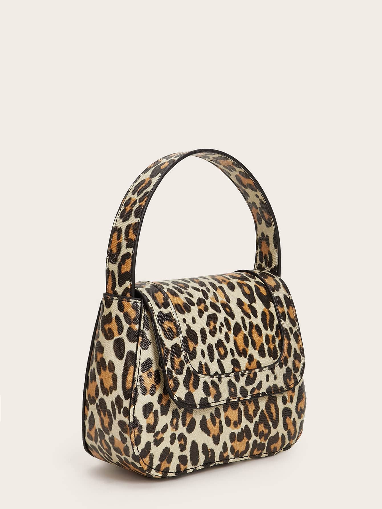 Leopard Flap Satchel Bag