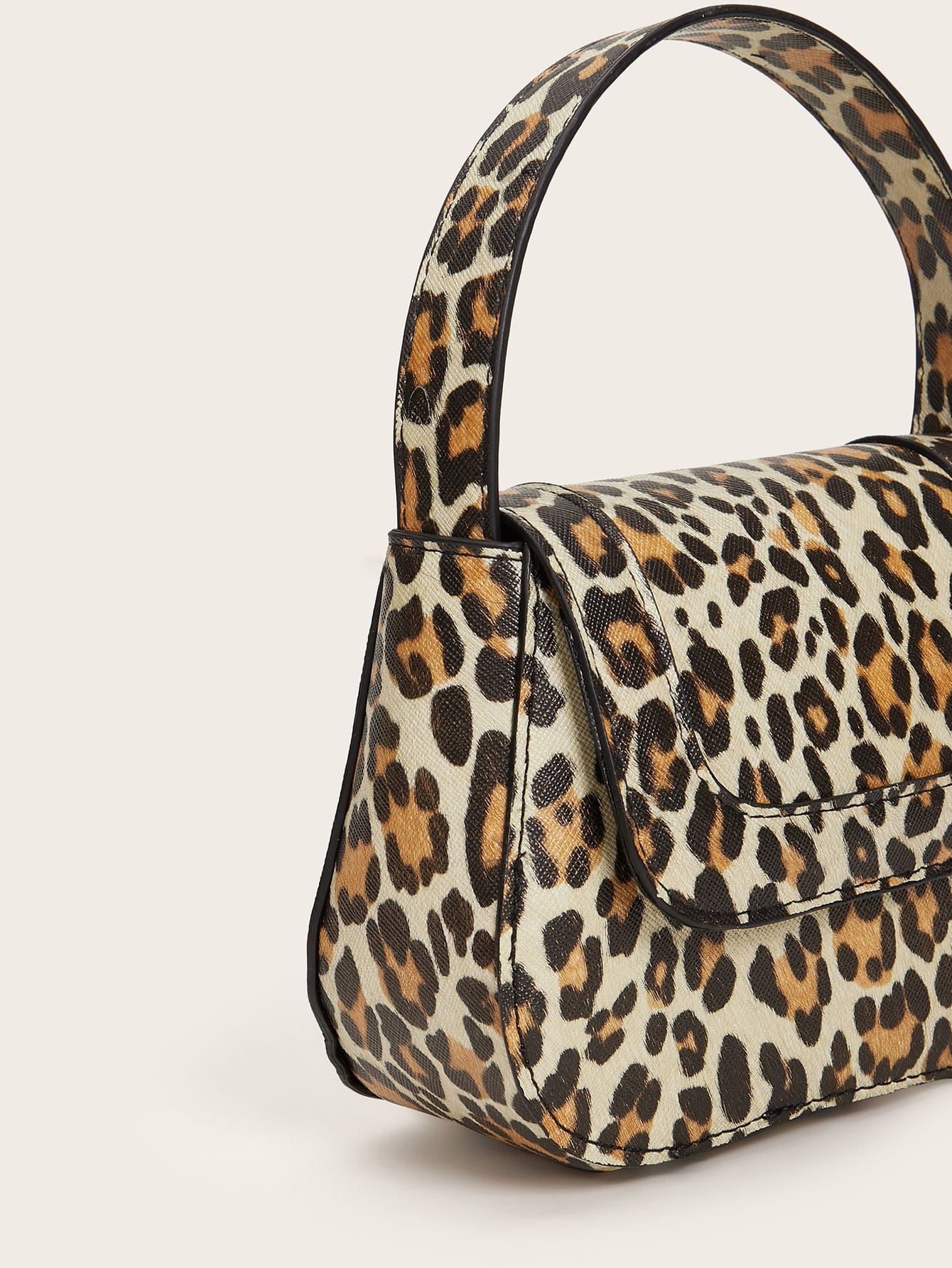Leopard Flap Satchel Bag