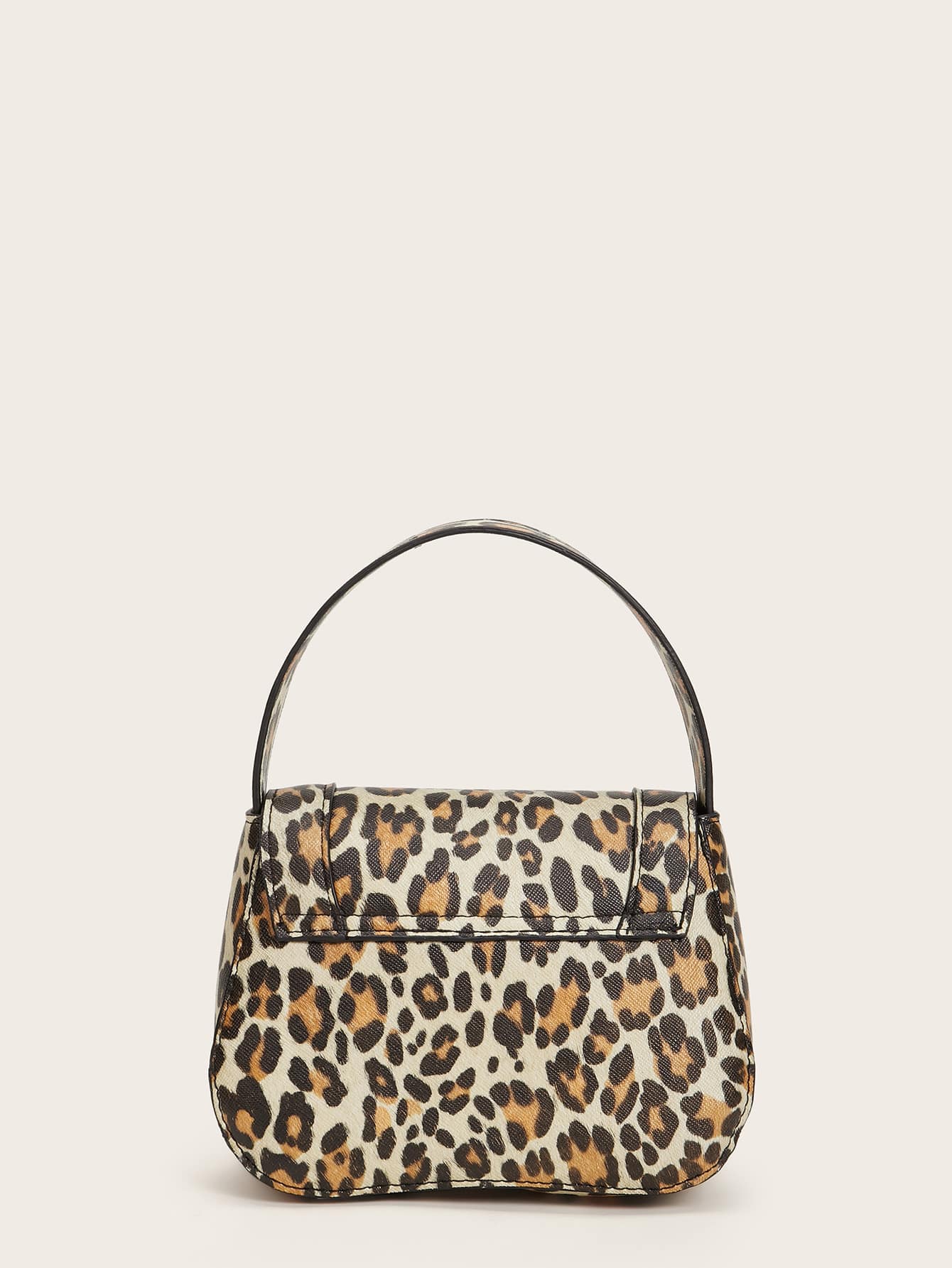 Leopard Flap Satchel Bag