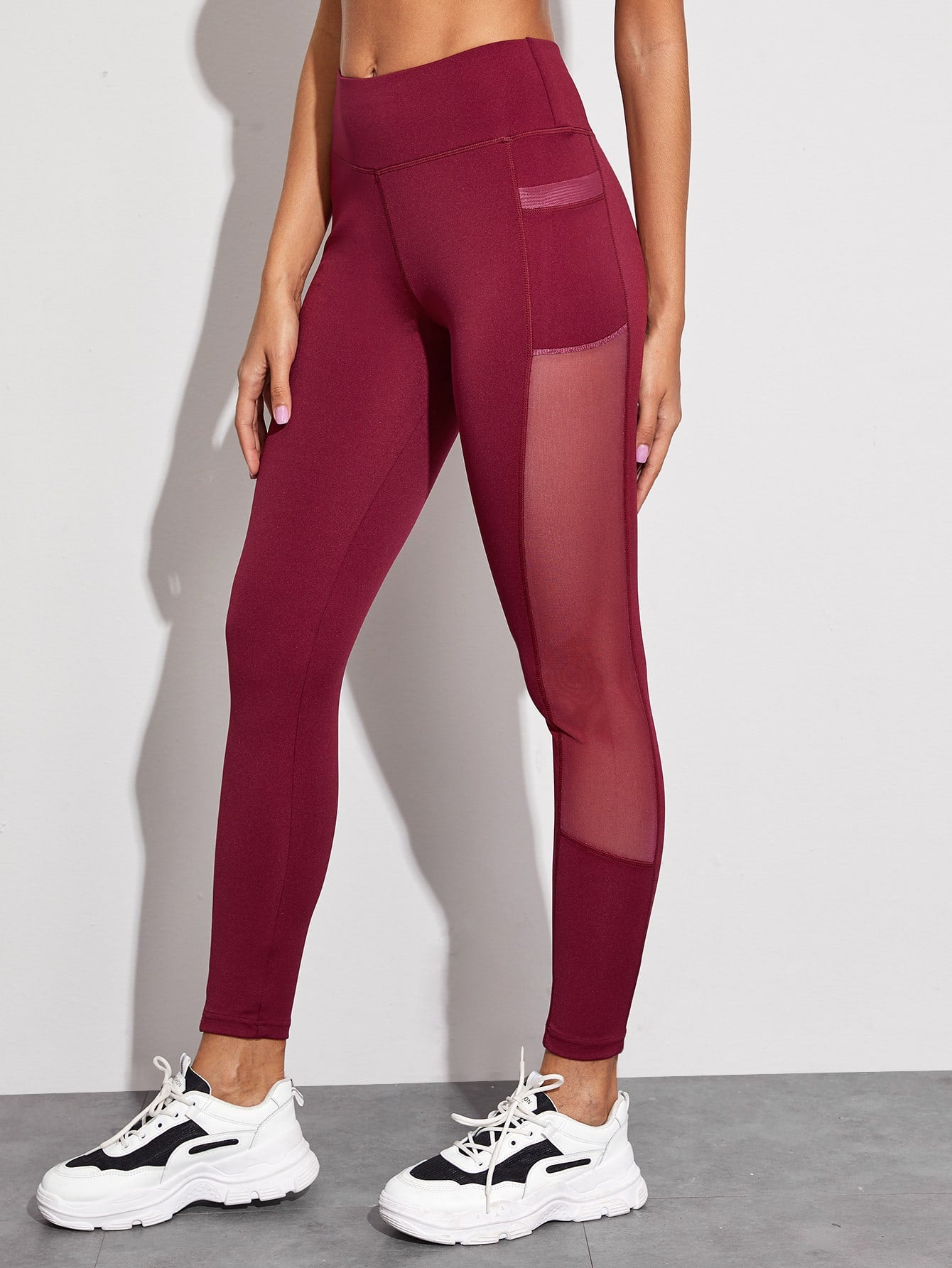 Mesh Panel Side Skinny Sports Leggings