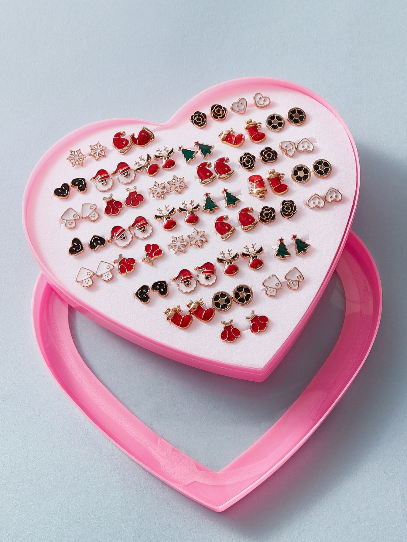 36 Pairs Christmas Snowflake & Flower Shaped Stud Earrings
