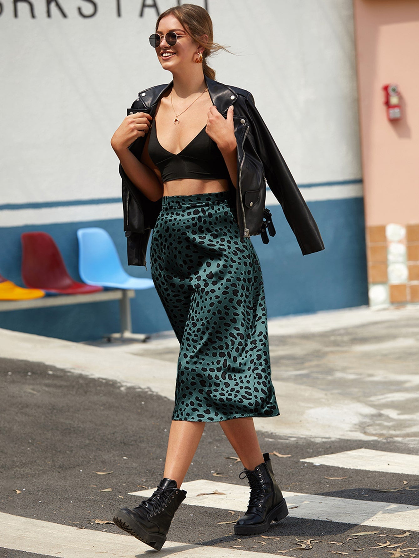 Dalmatian Elastic Waist A-line Skirt