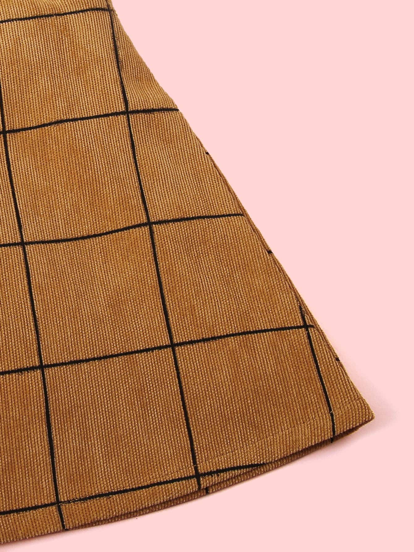 Baby Girl Ruffle Rib-knit Romper With Plaid Corduroy Dress