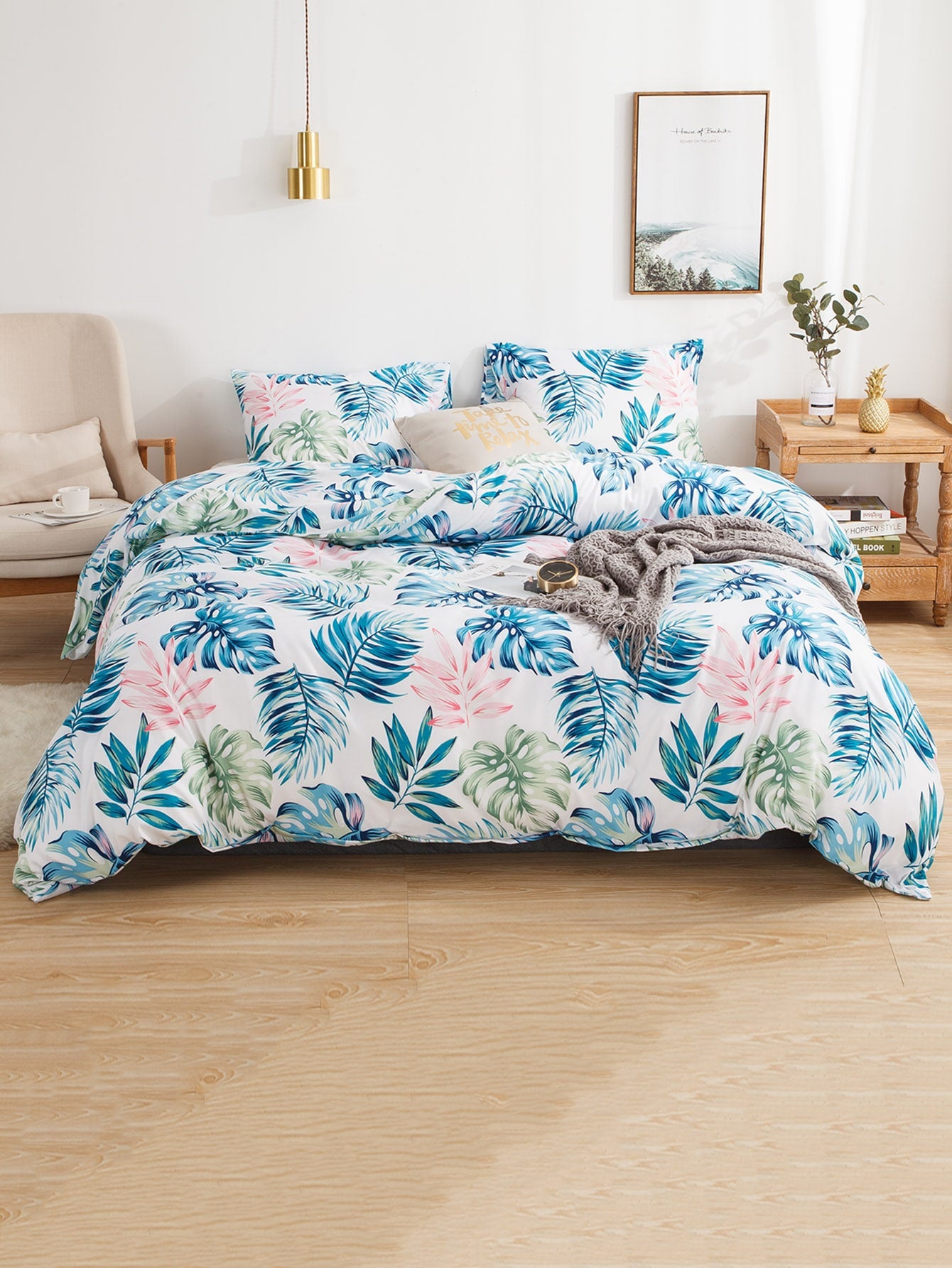 Tropical Leaf Print Sheet Set
